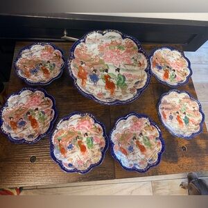 Japanese Geisha Ware 7-piece berry bowl set.